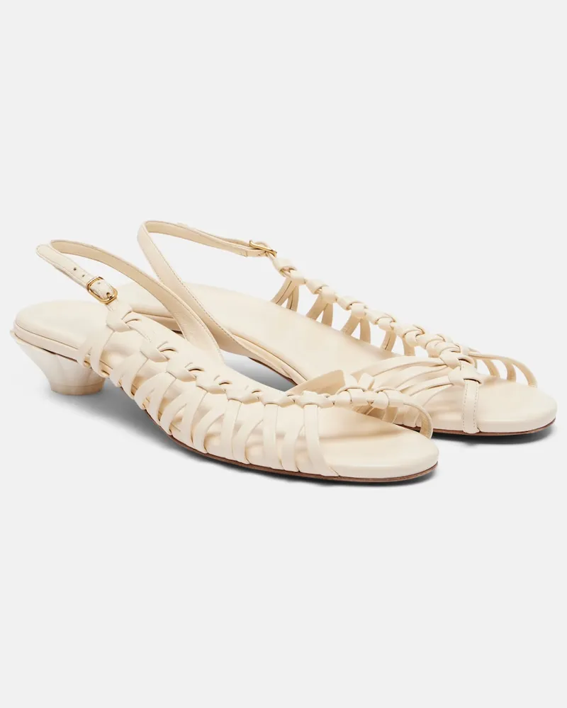 Chloé ChloÃ© Sandali slingback Estra in pelle intrecciata Bianco