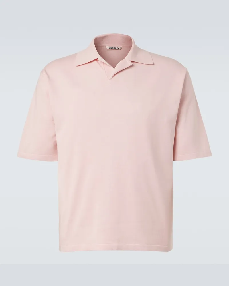 AURALEE Polo in seta Rosa