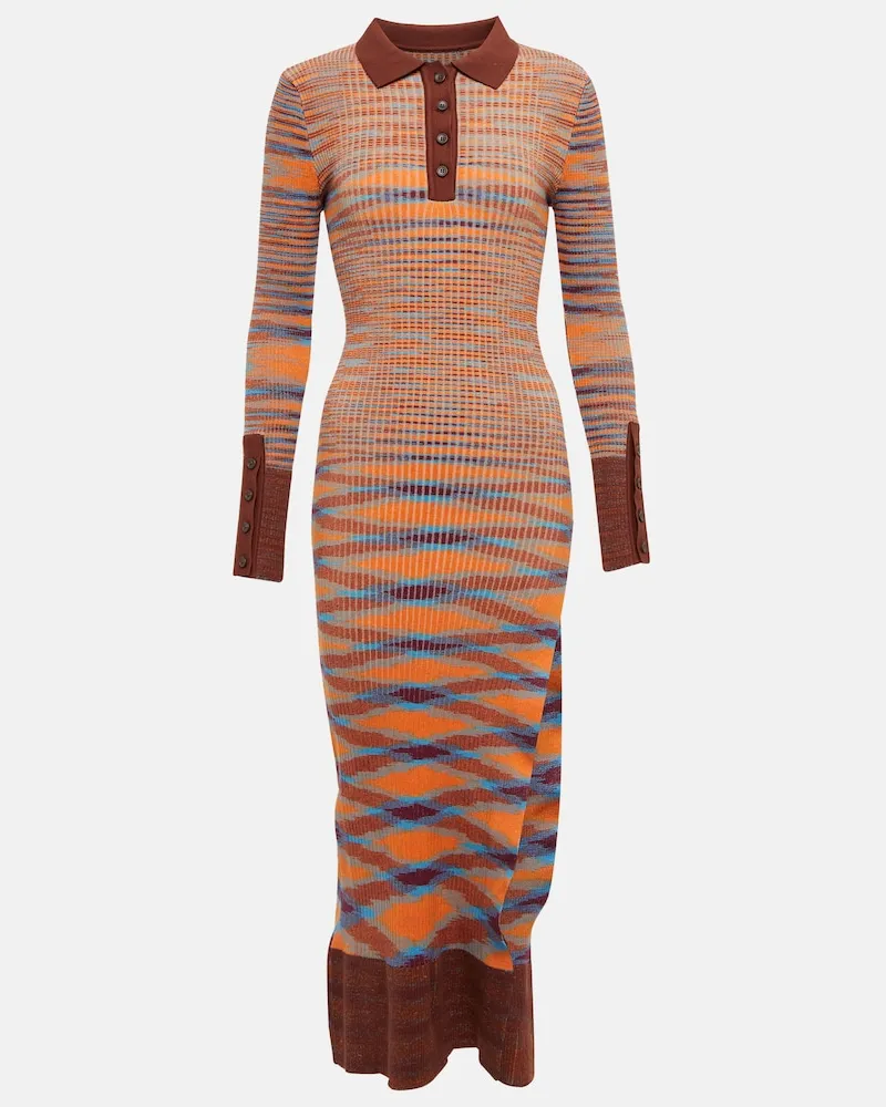 Jacquemus Abito midi Zucca a righe Marrone