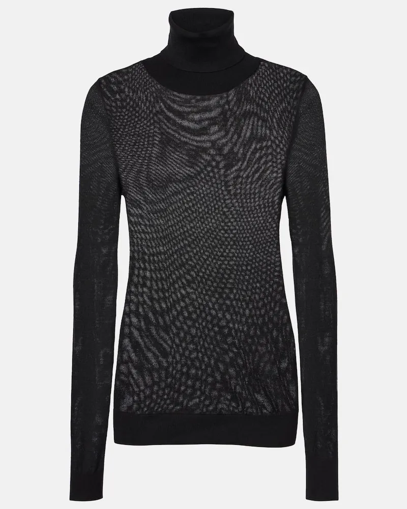 Totême Pullover in lana e seta Nero
