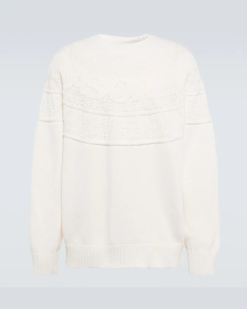 Sacai Pullover in misto cotone Bianco