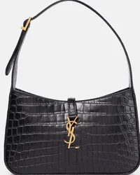 Saint Laurent Borsa Le 5 à 7 in pelle stampata Nero