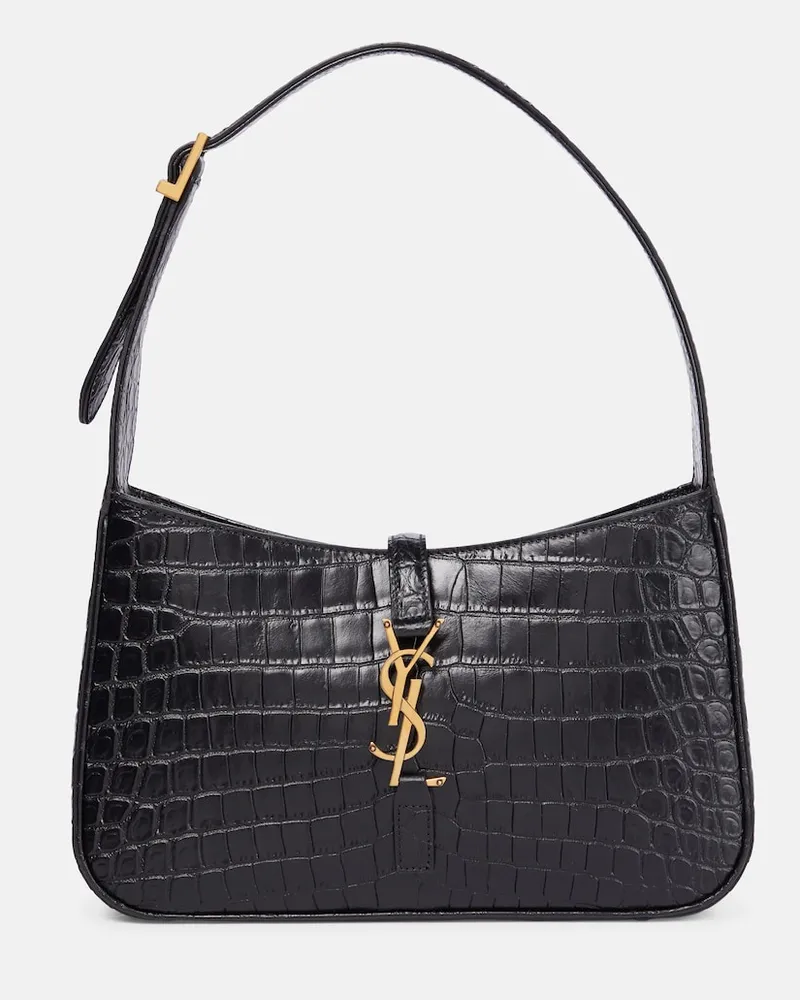 Saint Laurent Borsa Le 5 Ã  7 in pelle stampata Nero