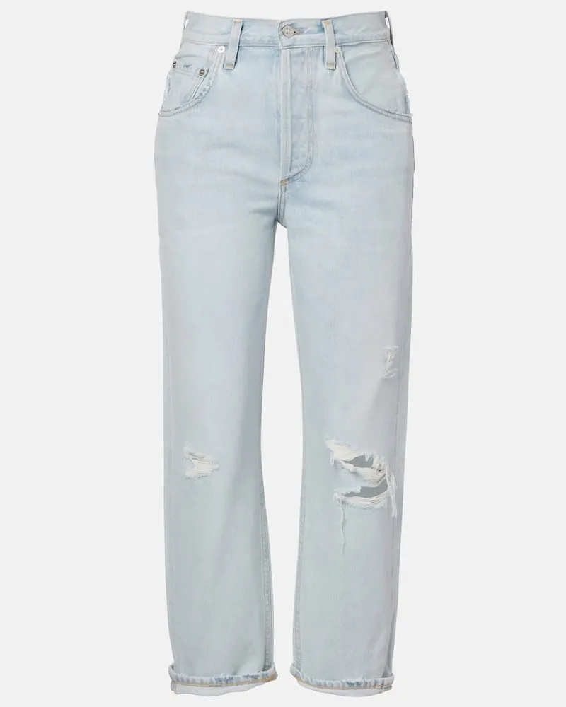 Citizens of humanity Jeans Dahlia distressed a vita bassa e gamba larga Blu