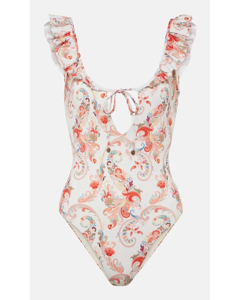 Etro Costume intero con stampa paisley Bianco