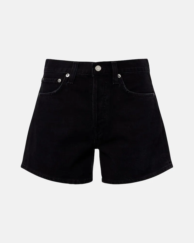 AGOLDE Shorts lunghi Parker in denim Nero