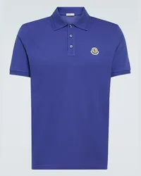 Moncler Polo in cotone con logo Blu