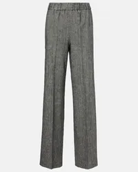 Dolce & Gabbana Pantaloni a gamba larga in misto lana Grigio