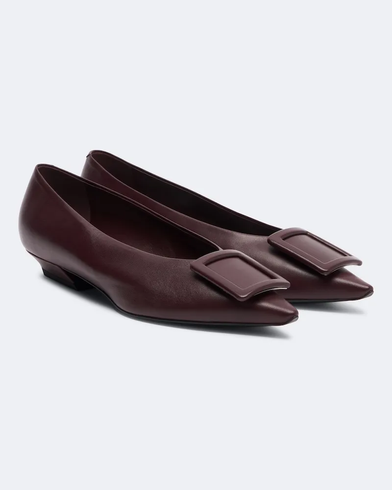 Roger Vivier Ballerine Viv' in The City in pelle Borgogna