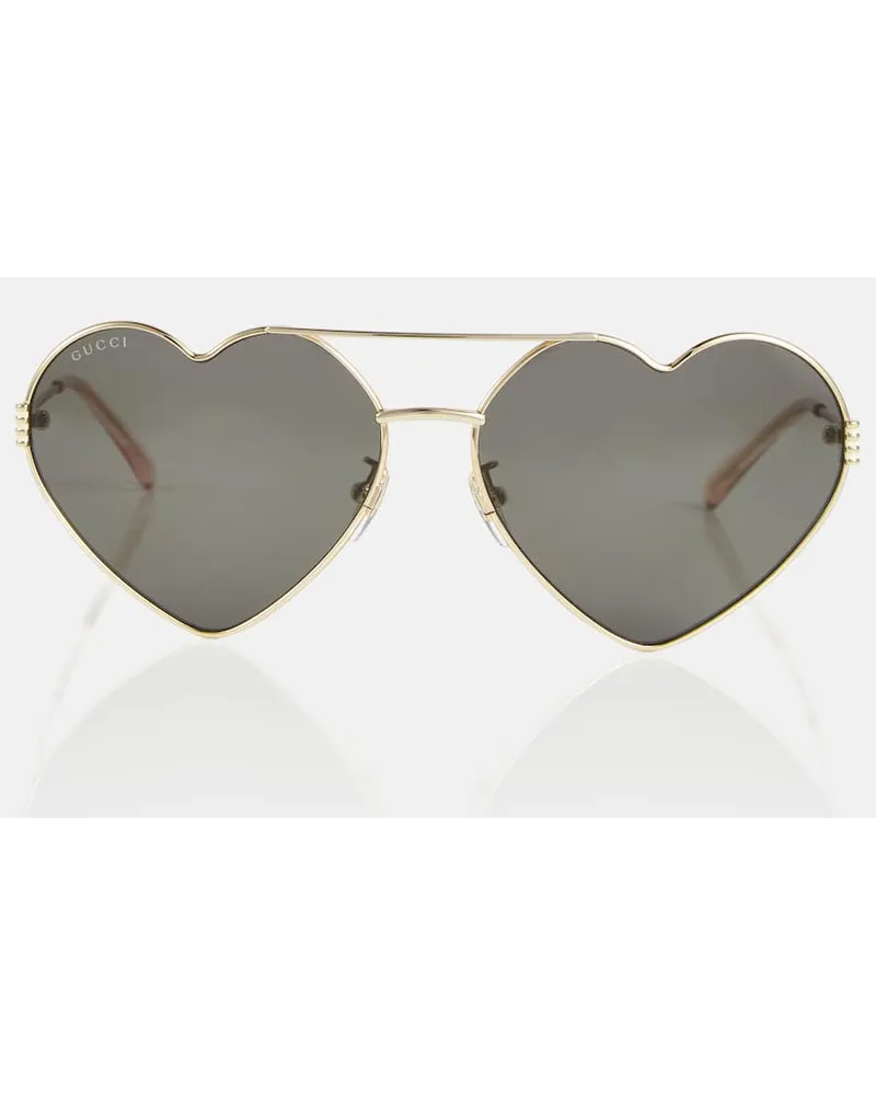 Gucci Occhiali da sole a cuore Oro