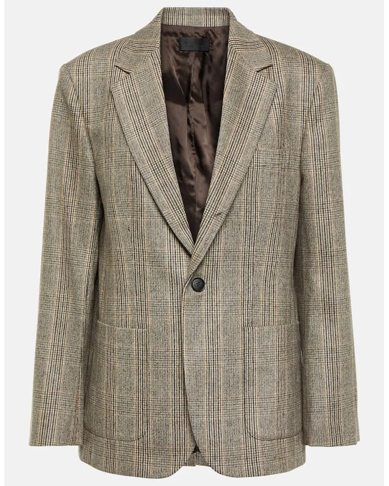 Nili Lotan Blazer Gael Boyfriend in lana e cashmere Beige