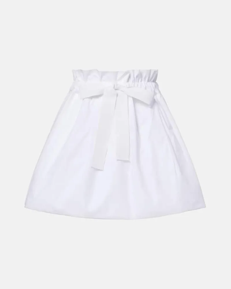 Patou Minigonna in cotone arricciato Bianco