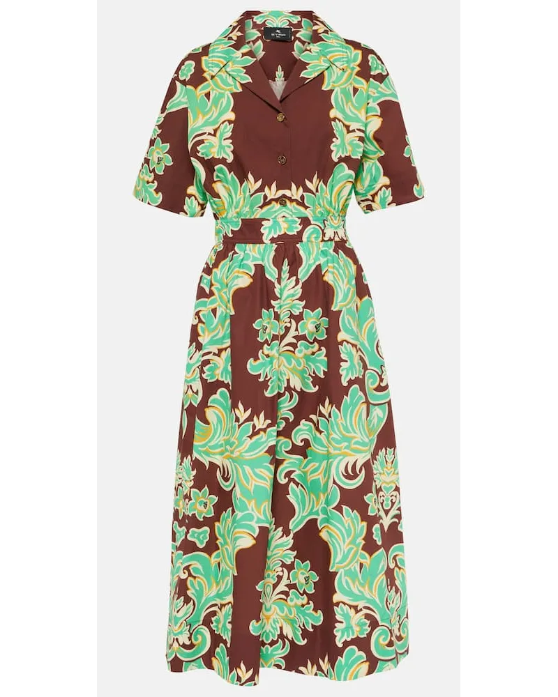 Etro Abito chemisier midi in cotone Marrone