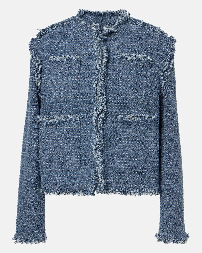 Sacai Giacca in tweed di denim Blu