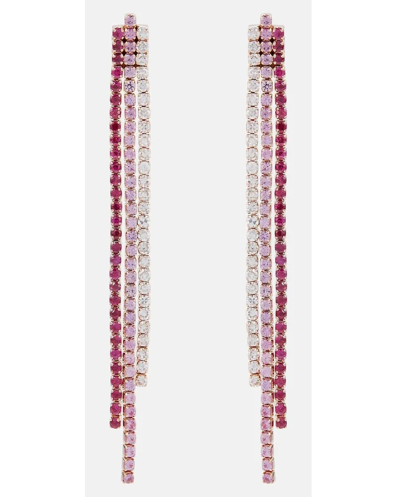 SHAY Orecchini Triple Thread in oro rosa 18kt con rubini, zaffiri e diamanti Rosa