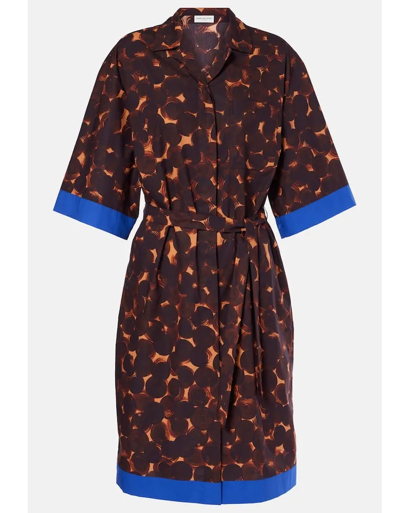 Dries van Noten Abito chemisier in popeline di cotone Multicolore