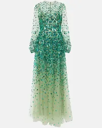 Valentino Garavani Abito lungo in tulle e paillettes Verde