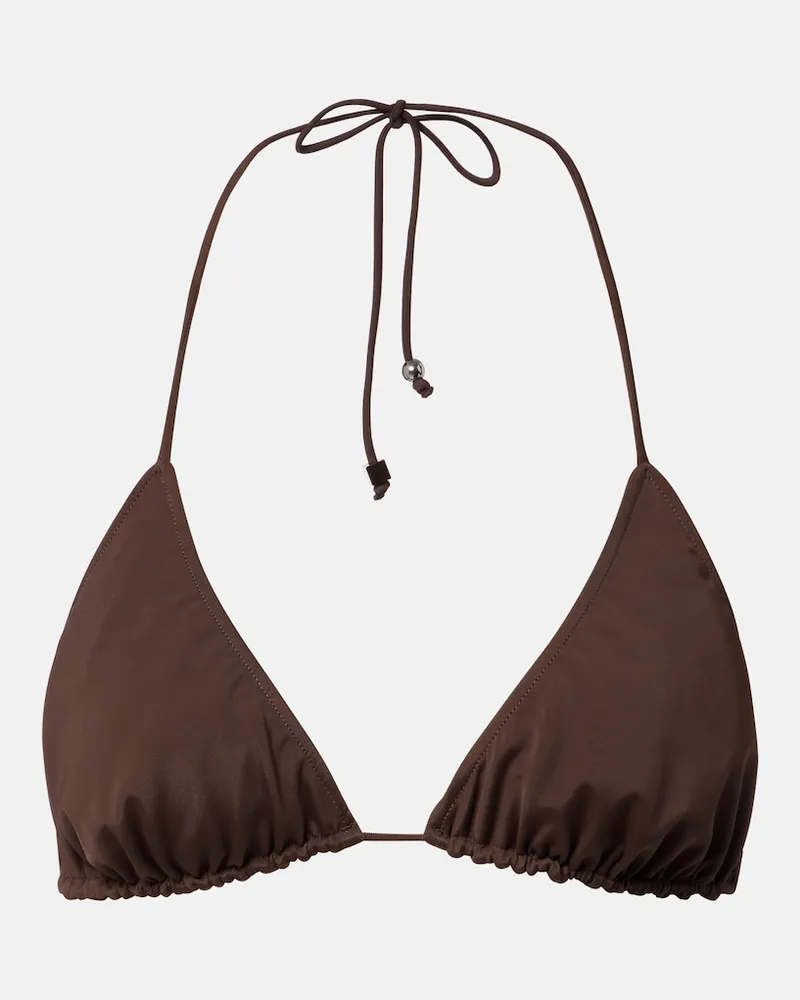 Jacquemus Top bikini a triangolo Marrone
