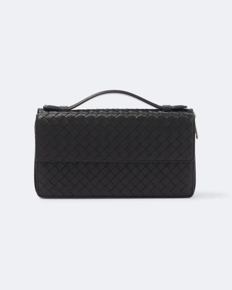 Bottega Veneta Bustina Intrecciato in pelle Nero