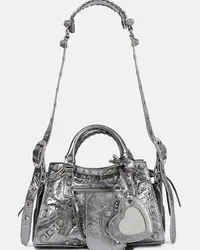 Balenciaga Borsa Neo Cagole XS in pelle Argento