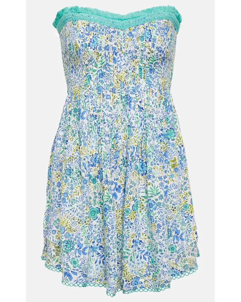 Poupette St Barth Miniabito Claire con stampa Blu