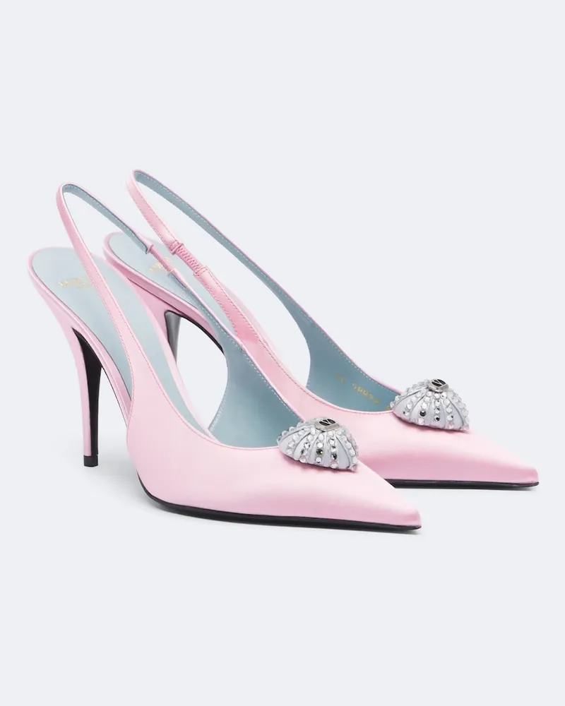 Valentino Garavani Pumps slingback Cœur Royal in satin Rosa