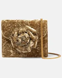 Oscar de la Renta Borsa a tracolla Tro Mini in velluto Oro