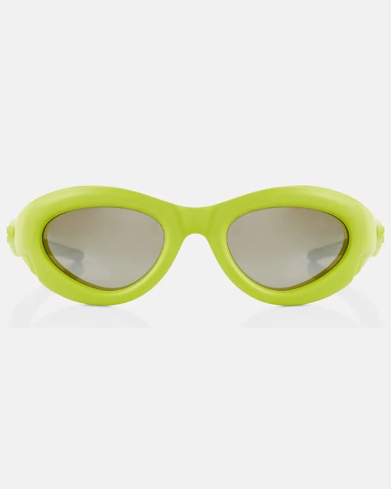 Bottega Veneta Occhiali da sole ovali in acetato Verde
