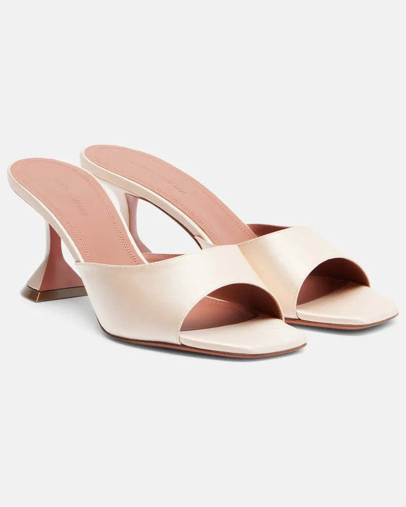 Amina Muaddi Mules Lupita in raso Rosa