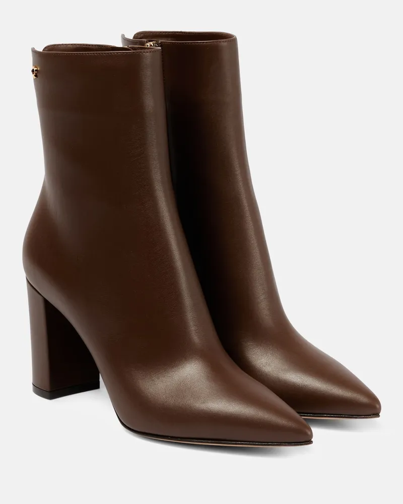 Gianvito Rossi Stivaletti Piper 85 in pelle Marrone