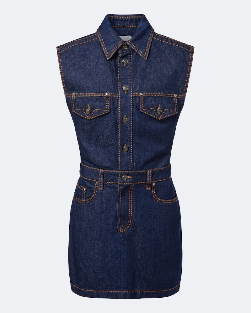 Versace Abito corto di jeans Blu