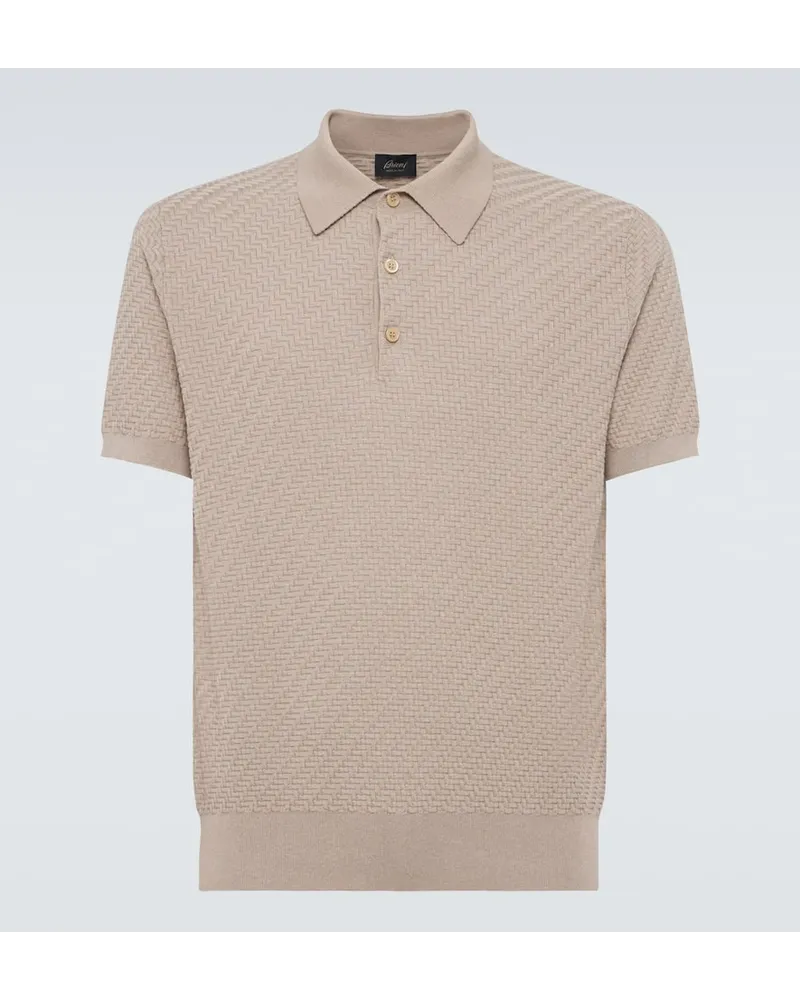 Brioni Polo in cotone, seta e cashmere Beige