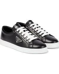 Prada Sneakers in pelle con logo Nero