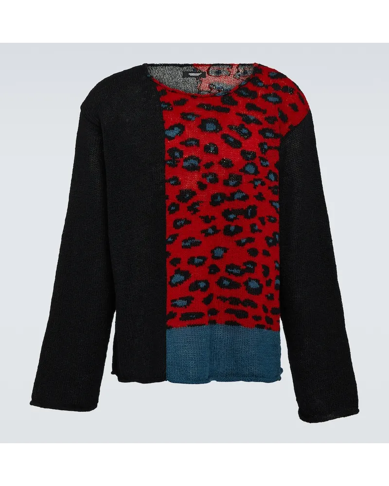 Undercover Pullover in lana con stampa Rosso
