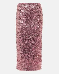 ROTATE Birger Christensen Gonna a tubino con paillettes Rosa