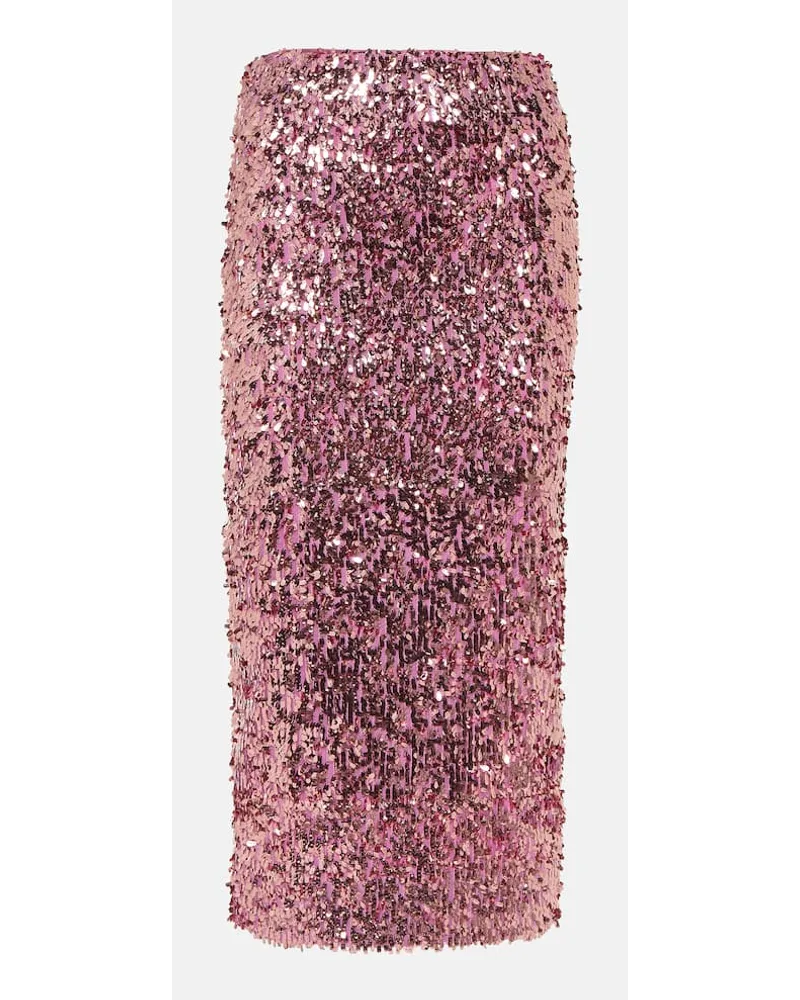 ROTATE Birger Christensen Gonna a tubino con paillettes Rosa