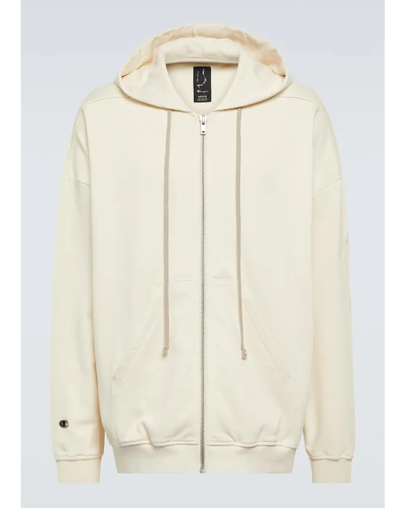 Rick Owens Felpa Jumbo Jason in cotone con cappuccio Bianco