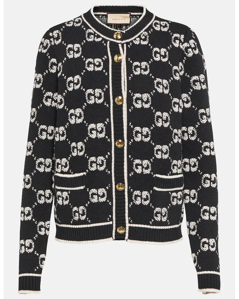 Gucci Cardigan in jacquard di lana bouclÃ© GG Multicolore