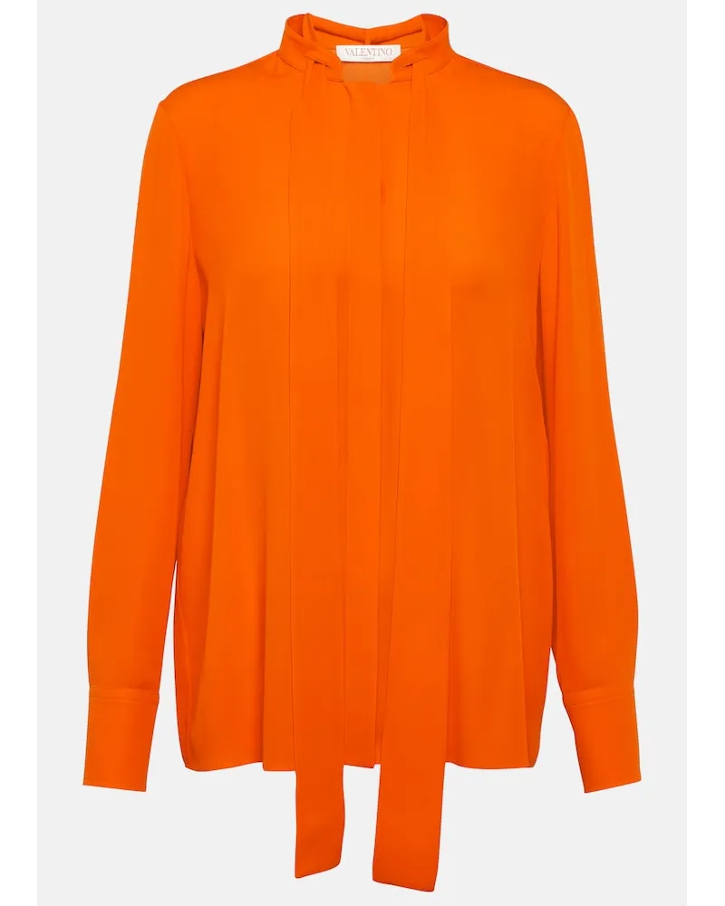 Valentino Garavani Camicia in seta con lavalliÃ¨re Arancione