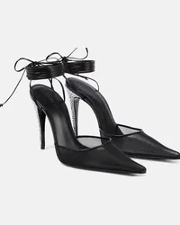 Magda Butrym Pumps in pelle e mesh con decorazioni Nero