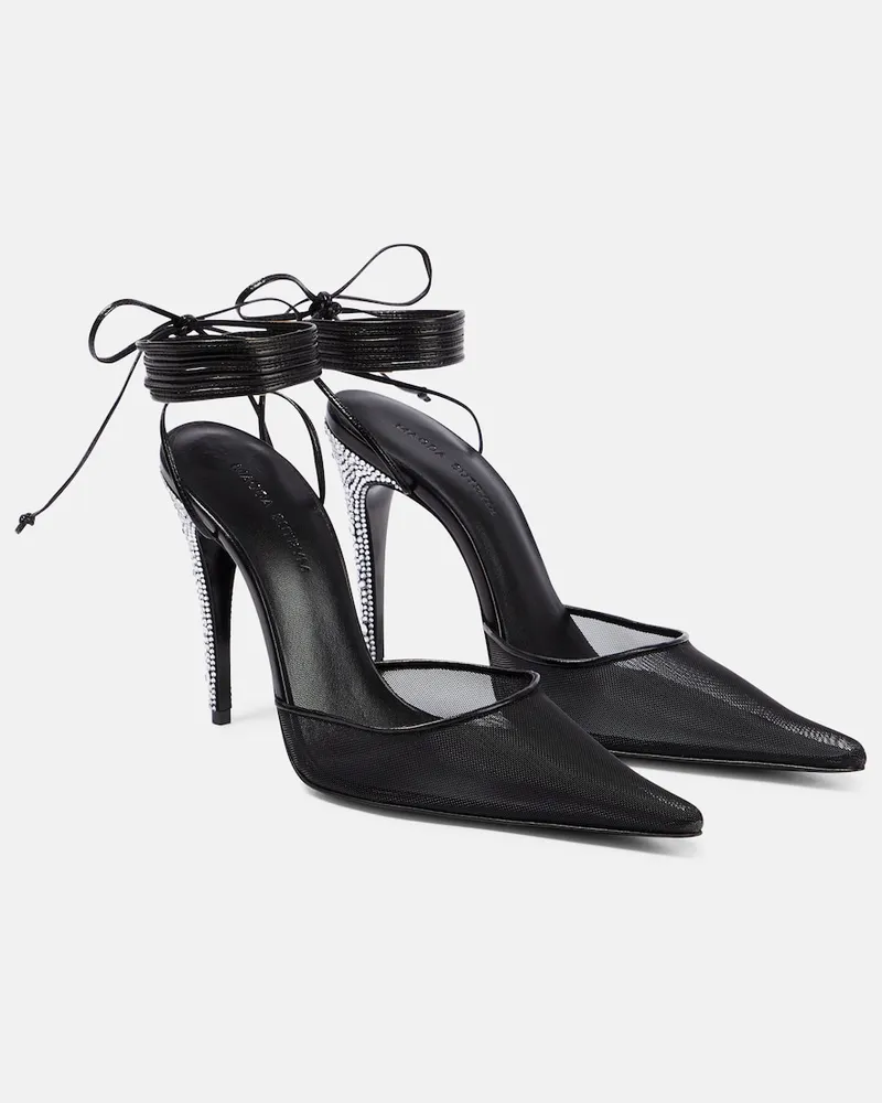 Magda Butrym Pumps in pelle e mesh con decorazioni Nero