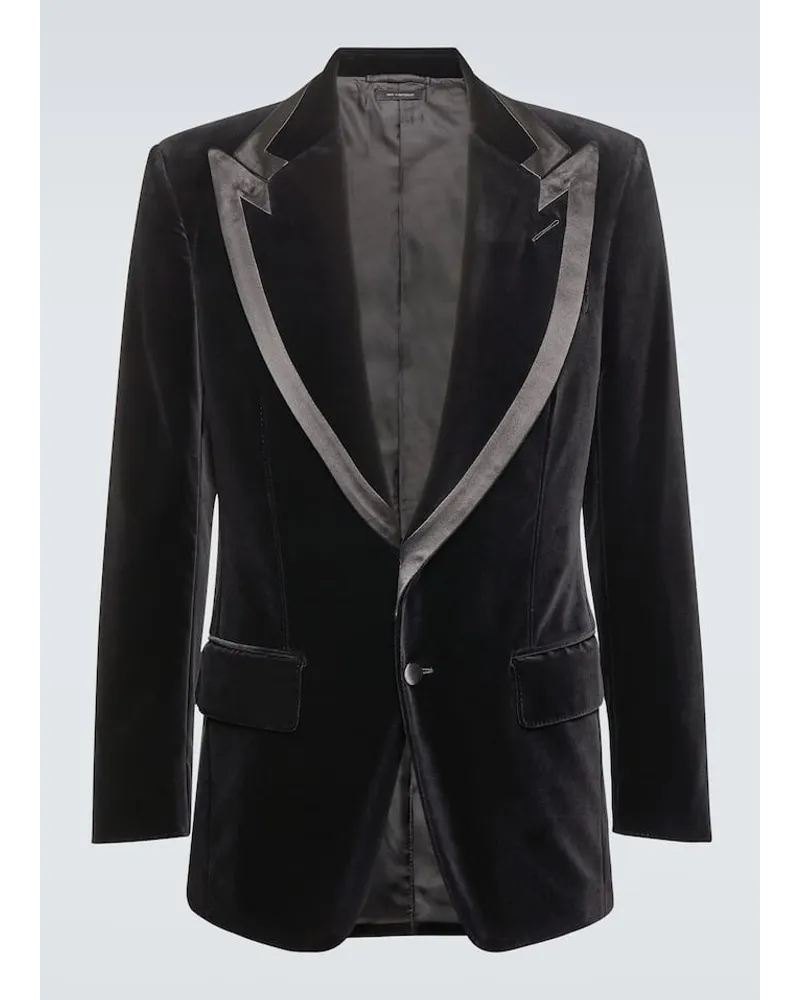 Tom Ford Blazer Atticus in velluto Nero