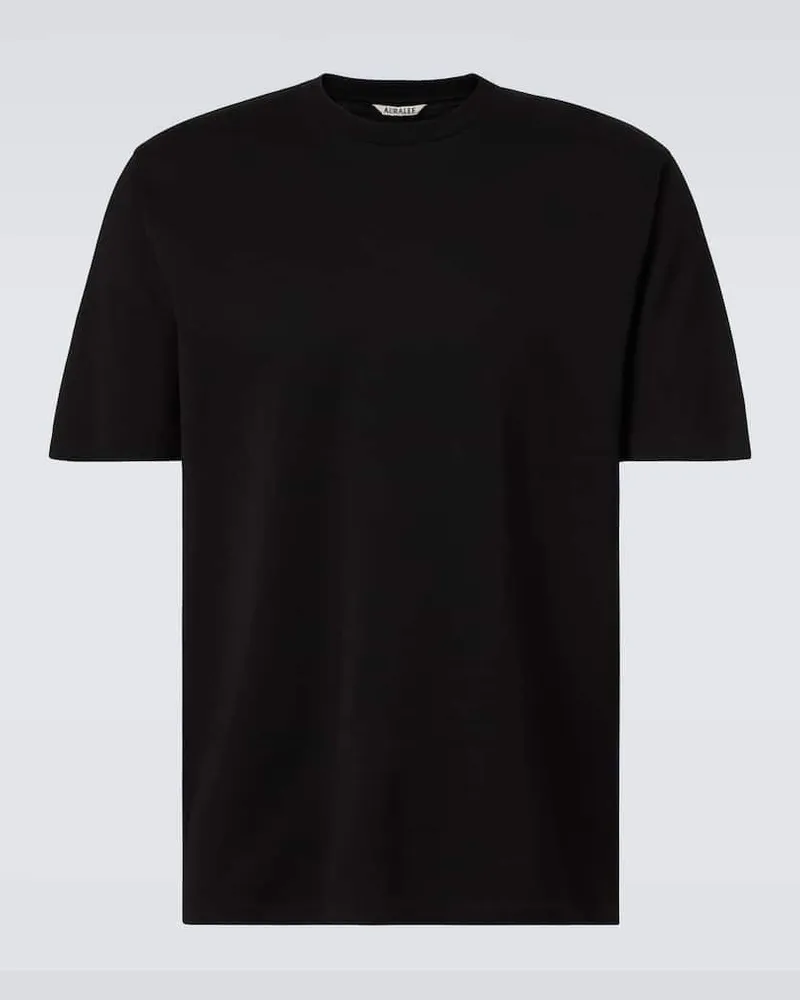 AURALEE T-shirt Luster Plaiting in cotone Nero