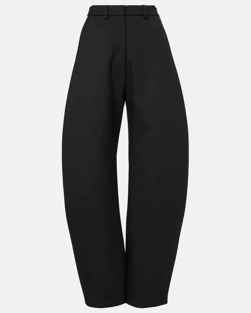 Alaïa AlaÃ¯a Pantaloni a gamba larga in lana Nero