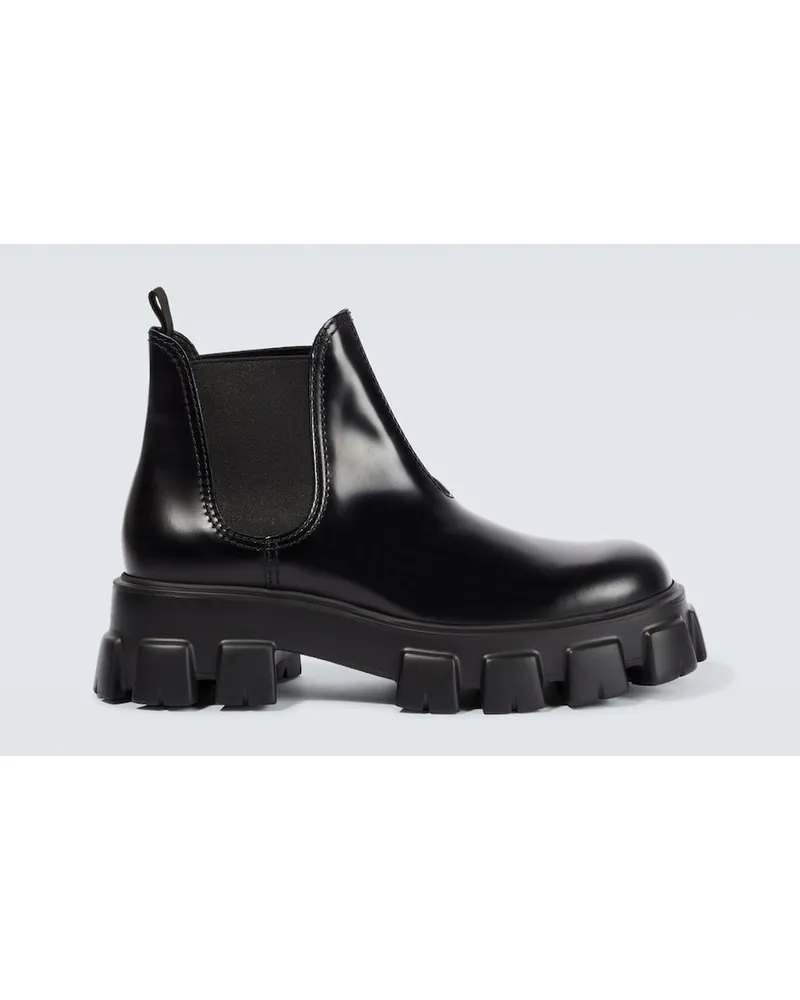 Prada Stivaletti Chelsea Monolith in pelle Nero