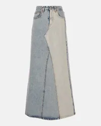 Maison Margiela Gonna lunga di jeans patchwork Blu