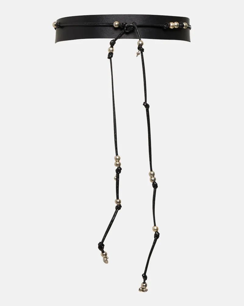 Altuzarra Cintura in pelle con decorazioni Nero