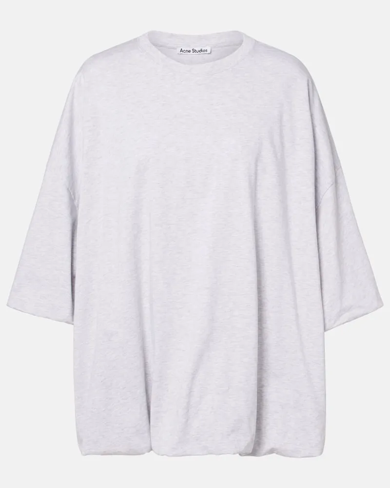 Acne Studios Top oversize in jersey di cotone Grigio