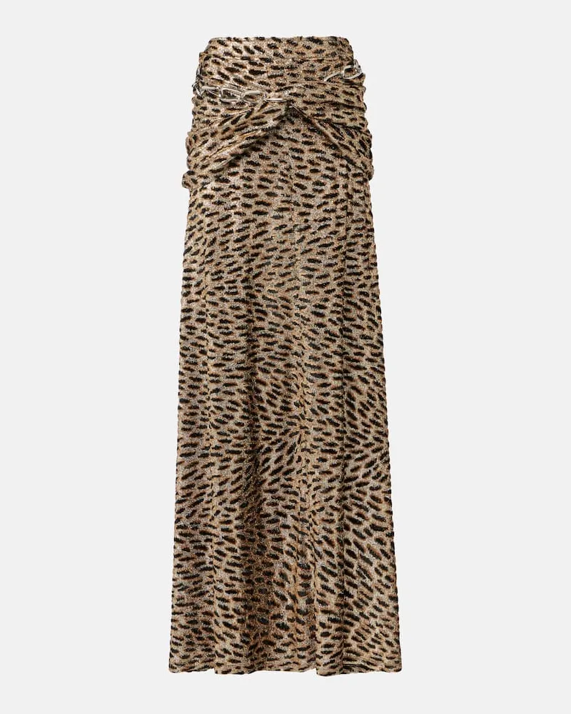 Paco Rabanne Gonna lunga Tiger con lamÃ Nero