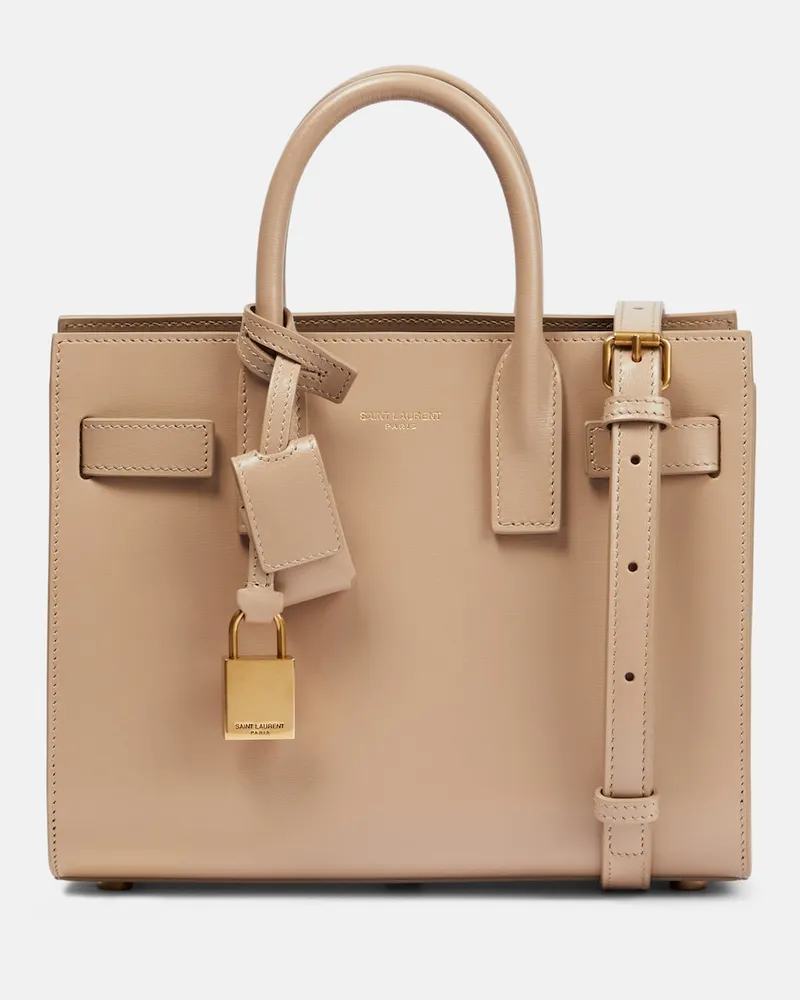 Saint Laurent Borsa Sac De Jour Nano in pelle Beige